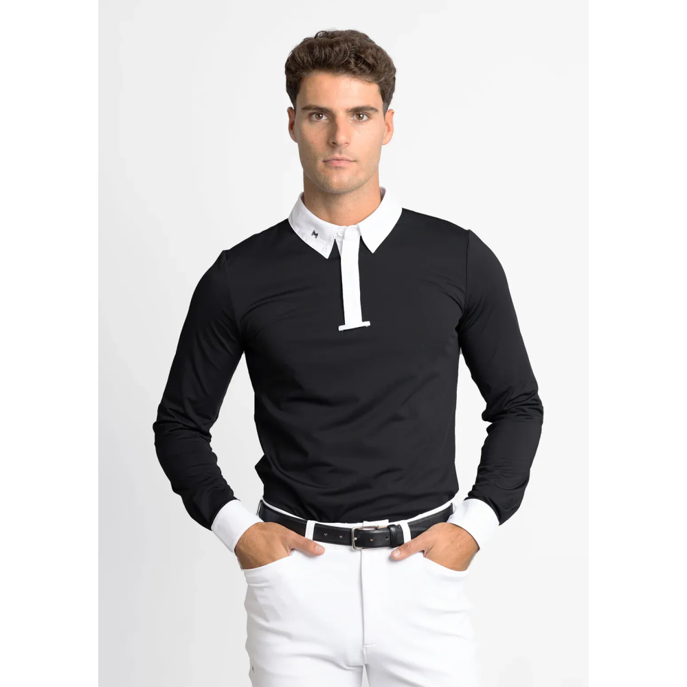 Koszula Konkursowa Męska z Długim Rękawem Active Competition (Black) Maximilian Equestrian