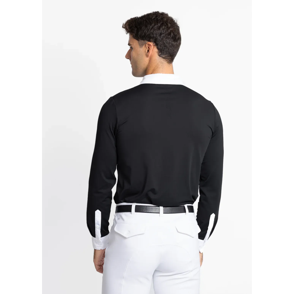 Koszula Konkursowa Męska z Długim Rękawem Active Competition (Black) Maximilian Equestrian