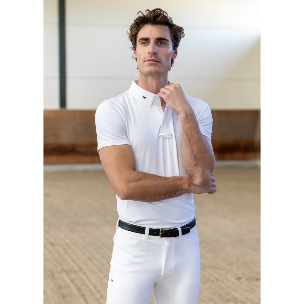 Koszula Konkursowa Męska z Krótkim Rękawem Active (White) Maximilian Equestrian