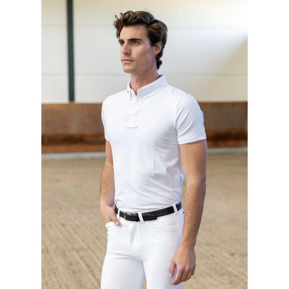 Koszula Konkursowa Męska z Krótkim Rękawem Active (White) Maximilian Equestrian