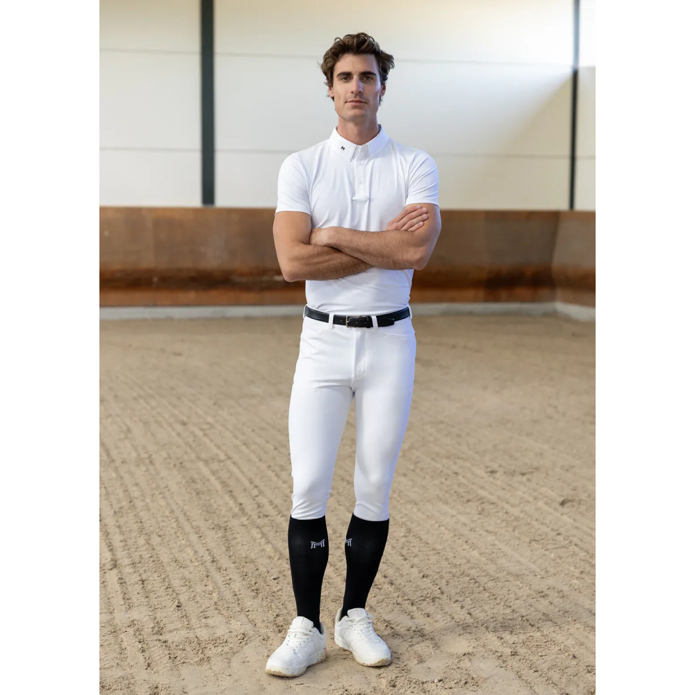 Koszula Konkursowa Męska z Krótkim Rękawem Active (White) Maximilian Equestrian