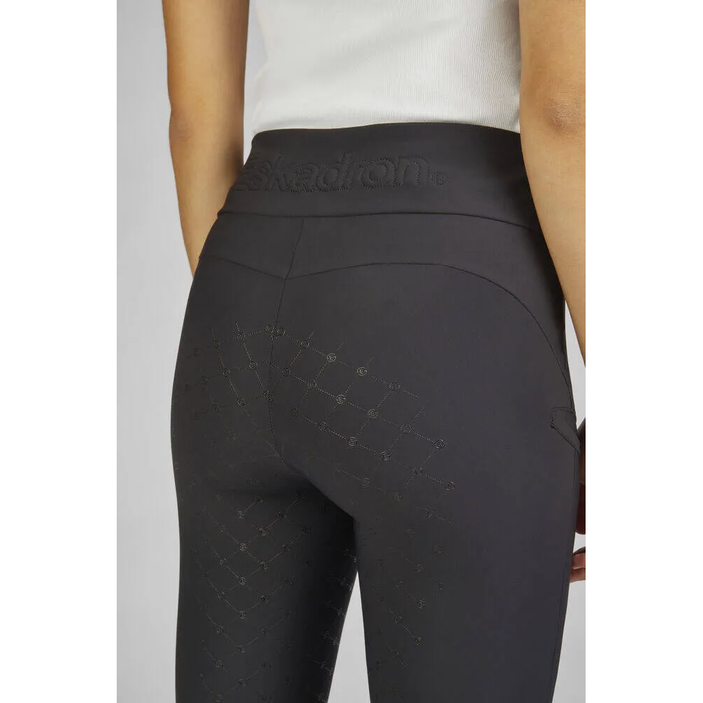 Legginsy Jeździeckie Pro Dynamic Black Eskadron