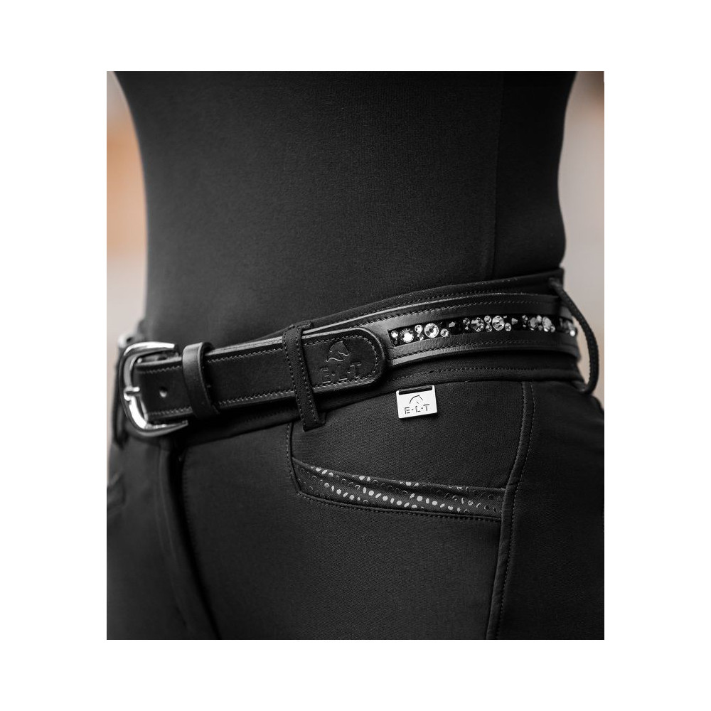 Skórzany Pasek Do Spodni Z Kryształkami Jewel Elt