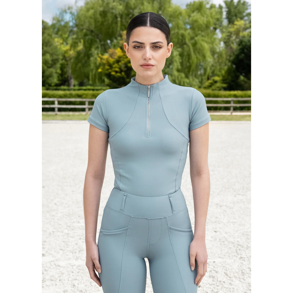 Bluzka z Krótkim Rękawem (Aqua) Maximilian Equestrian