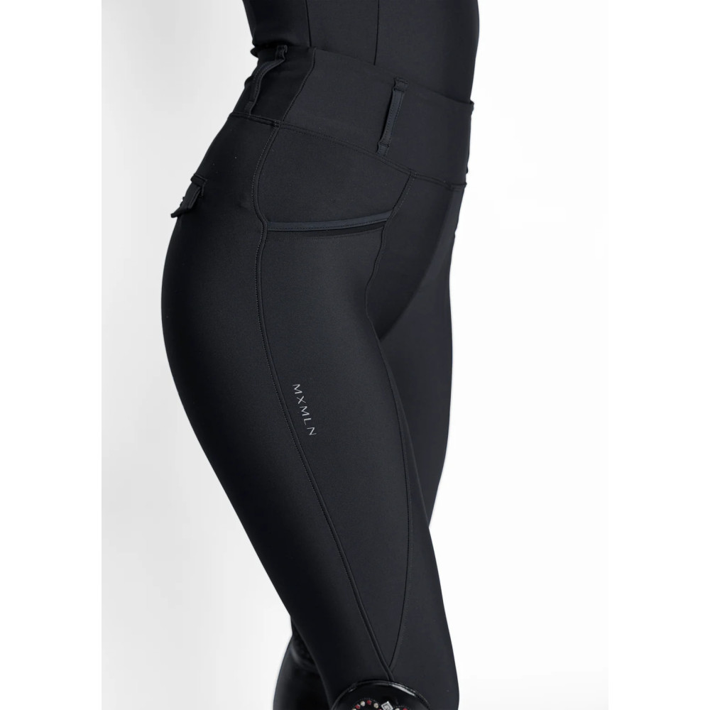 Legginsy Jeździeckie Pro Riding z Lejem Kolanowym (Black) Maximilian Equestrian