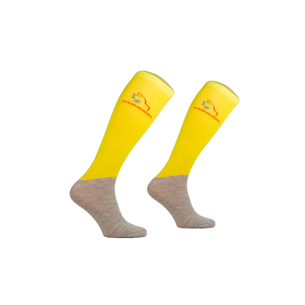 Podkolanówki Jeździeckie z Mikrofibrą Żółte Comodo